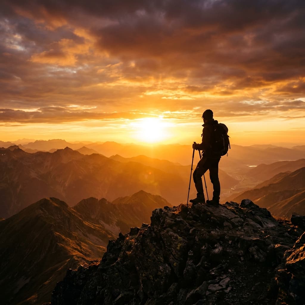 Scenic sunset hiker preview